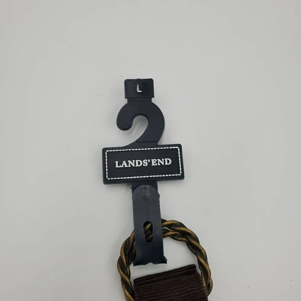 Lands End Belt Girls Brown Ribbed Embroidered Ballet Size Large New